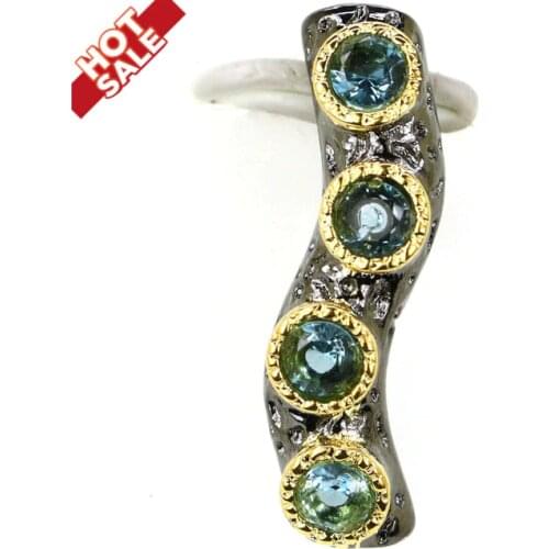 22x6mm Sublime Antique Vintage Style Created Blood Ruby London Blue Topaz Green Emerald Black Gold Silver SheCrown Pendant