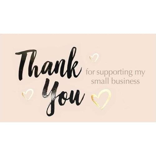 50pcs 5*9cm Thank You Cards Greeting Postcard Small Businesses Decor For Small Shop Gift Packet Thank You For Supporting Cards