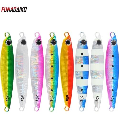 FUNADAIKO 5pcs/lot fishing lure Metal jig Jigging lure slow jig lures isca artificial fishing jig lure micro jig 20g 30g 40g 60g