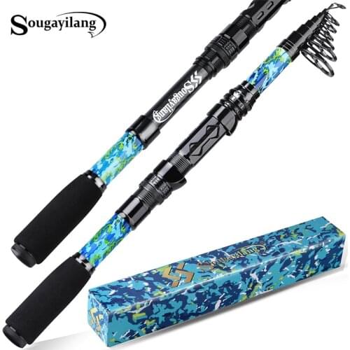 Sougayilang 1.8M 2.1M 2.4M 2.7M Spinning Rod Carbon Fiber High-end Metal Reel Set Double Insurance Fixed Travel Ultra Light Rod