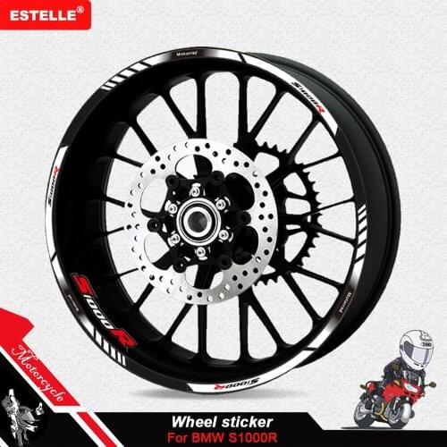 12 Strips Reflective Motorcycle decals Wheels Rim Motorbike Moto Stickers decoration Styling For BMW S1000R s1000 r S 1000R