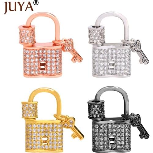 Juya Cubic Zirconia Screw Clasp Spiral Lock Clasps Hand Made Accessories For DIY Woman Necklace Luxury Jewelry Making Supplies