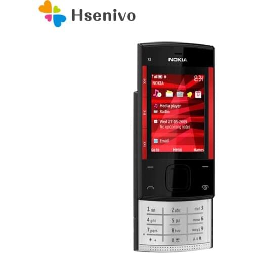 Refurbished Original Nokia X3 Mobile Cell Phone Unlocked X3-00 Slider Cellphone & One year warranty