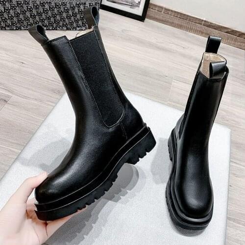2020 Chunky Boots Woman Shoes Winter Luxury Brand Designer Chelsea Heel Female Platform Boots Lasdies Fashion
