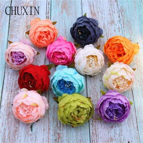 100pcs European-style Artificial silk peony flower head wedding flower wall decoration Retro fake flower head DIY home decor