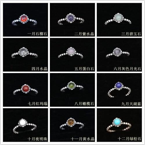 2021 new hot Fine jewelry jewelry Authentic 925 sterling silver Crystals From Austrian 12 Month women birthday ring