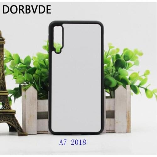2D Sublimation Blank TPU+PC rubber Case for Samsung A9 2018 A7 2018 with Aluminum Inserts 20pcs/lot