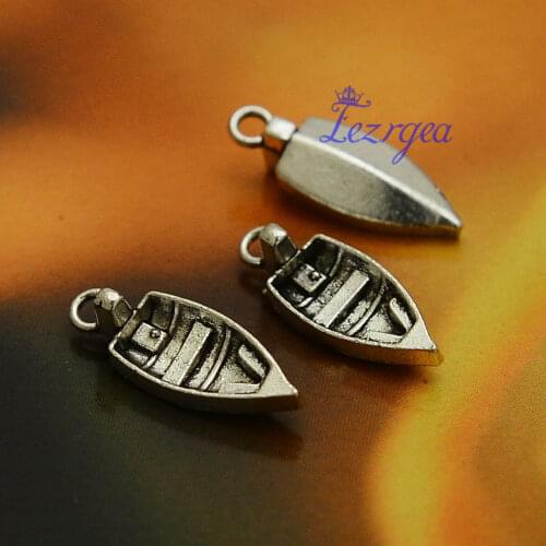 30pcs/lot--22x8mm, Antique silver plated boat charms,DIY supplies,Jewelry accessories