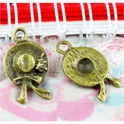 40pcs Hat Charms 26*16MM Antique Bronze Color Pendant Fit Vintage DIY Handmade Jewelry