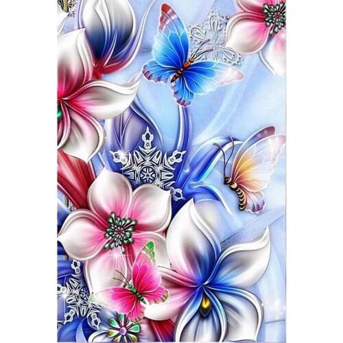 5d Diy Diamond Painting Flower Butterfly Full Drill Diamond Embroidery Full Square Rhinestones Europea Home Decor Wall Sticker