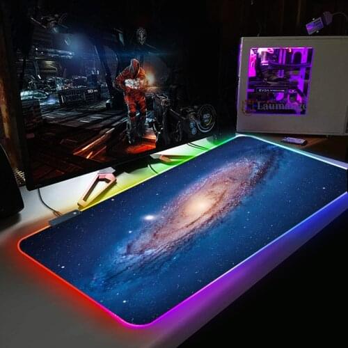 Custom RGB Mousepad RGB Large Gaming Mouse Pad Gamer 40X90mm XL Mouse Carpet PC Desk Play Mat with LED the Galaxy Design