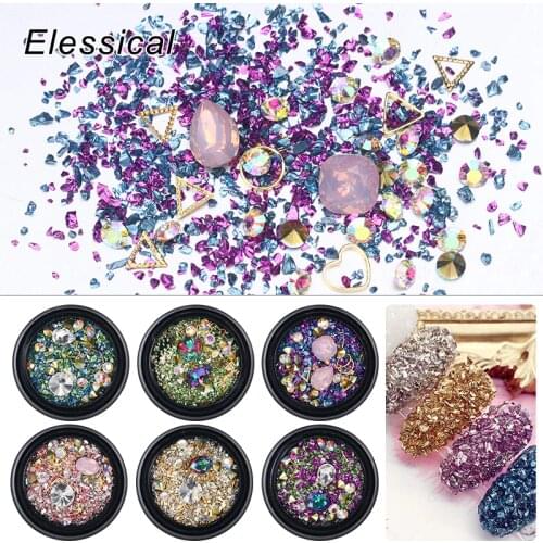 Битое стекло для дизайна ногтей ELESSICAL China At AliExpress