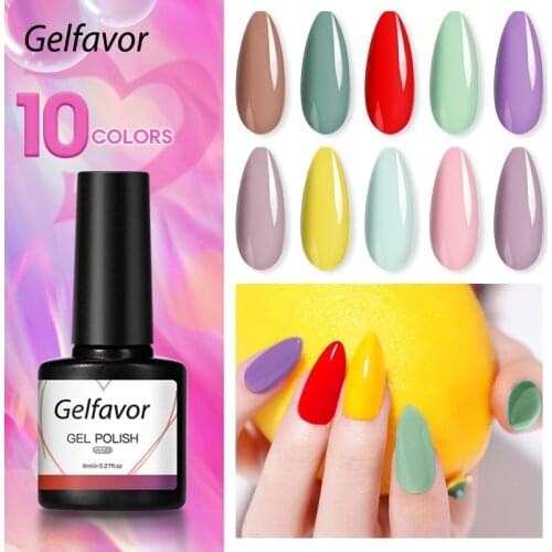 Gelfavor 8ML Regular Nail Polish Varnish Hybrid Nail Art Semi-Permanent UV For Nails Base And Top Coat For Gel Polish Enamel