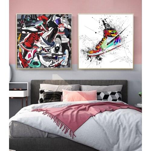 Graffiti Sports Board Shoes Sneakers Street Art Canvas Print Painting Fashion Modern Wall Picture Living Home Decoration Poster