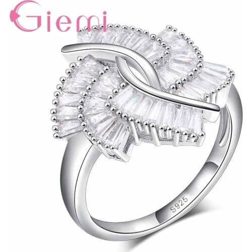 Hot Sell Tornado Women Finger Rings Elegant Accessories With Clear Cubic Ziroconia 925 Sterling Silver For Ladies