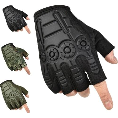 Motorcycle Gloves Half Finger Fingerless Motorbike Gloves Men Women Summer Breathable Cycling Shockproof MTB Sport Gym