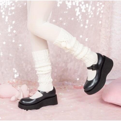 Japanese College Wind of Autumn and Winter Girl Thickened Wool JK Lolita Ball Knee kawaii Lolita socks women funny socks
