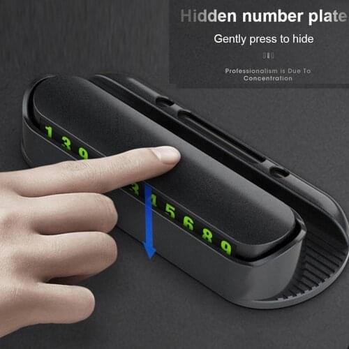 New Brand Mobile Phone Holder Car Park Stop Temporary Parking Phone Number Card Plate Hidden Telephone Card Luminous Magnetic