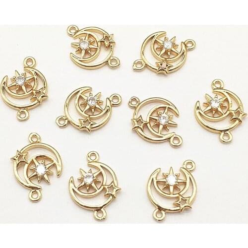 New Arrival!19x14mm 100pcs Cubic Zirconia Copper Connectors For Handmade Necklace Earring Parts DIY Accessories,Jewelry Findings