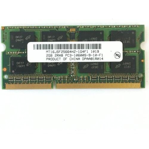 DDR3 2G PC3-10600S 1333Mhz 2gb Laptop Memory pc3 10600S 1333MHZ Notebook Module SODIMM RAM Micron chipset