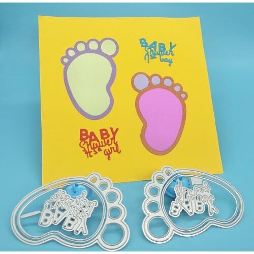 A pair of cute baby footprints, footprints metal cutting mold, scrapbook album decoration DIY handmade art