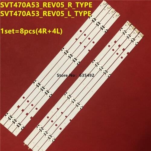 LED Backlight strip 4+4 lamps for Tos hiba 47'' TV SVT470A53 REV05 L+R-Type 47L6353DB 47L6453DB LC480DUJ-SGE1 TL470FS46-L