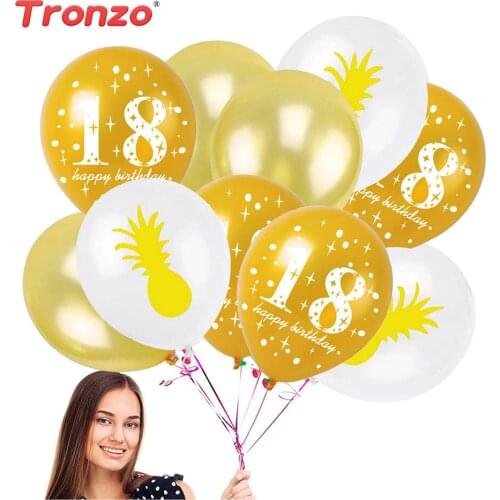 Tronzo 18th Birthday Balloon Adult Ceremony Decor Flamingo Pineapple Leaves Decorations 18th Balloons Birthday Party Supplies