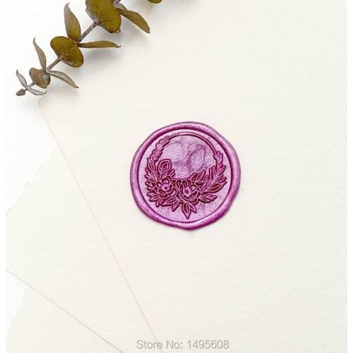 Wreath Wax Seal Stamp, Flower Sealing Wax wedding invitation seal, Wax seal stamp set ,wax seal gift seal, wax sealing