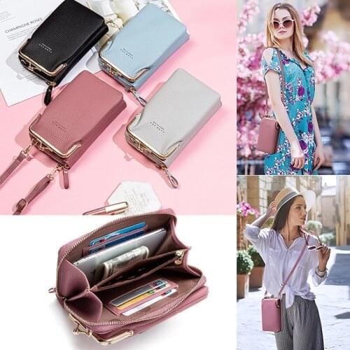 2022 Women Phone Bag Solid Crossbody Bag Cellphone Bag Fashion Daily Use Card Holder Mini Summer Shoulder Bag for Women Wallet