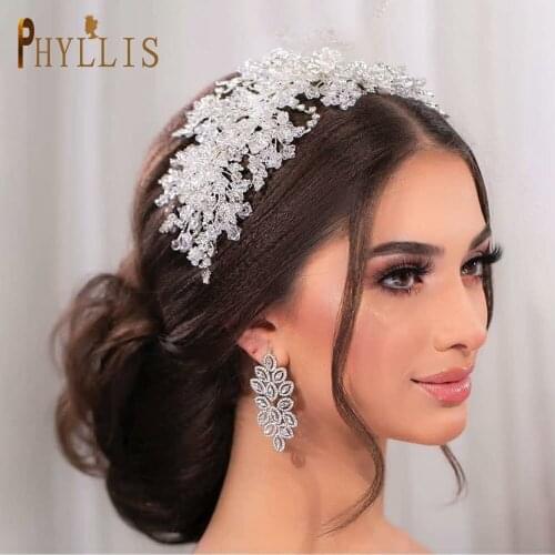 A315 Crystal Bridal Headdress Design Headpiece For Women Tiara Wedding Headband Pageant Prom Wedding Hair Jewelry Queen Crown