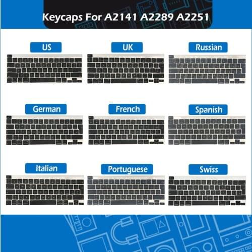 10set/Lot A2141 A2289 A2251 Keycaps Azerty For Macbook Pro Retina 13" 16" Key Cap keys Keyboard Repair 2019 2020