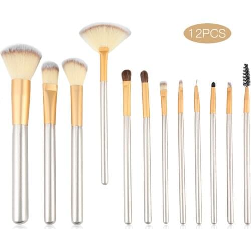 12pcs or 1pc Classic Beige Wood Handle Cosmetic Professional Makeup Brushes Set Kit For Face Make Up Brush Beauty Tool