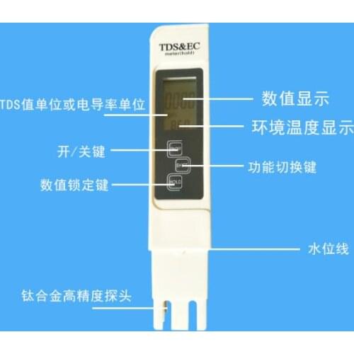 3 IN 1 WaterTester EC TDS PPM Temperature Meter LCD Conductivity Detection Pen Digital Portable Filter Water Quality Tester