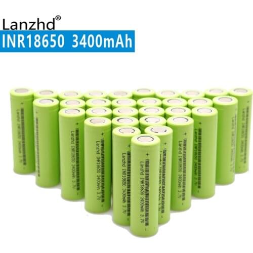 40PCS 100% New Original INR18650 3.7 v 3400 mah 30A 18650 Lithium Rechargeable Battery For Flashlight/Laptop batteries