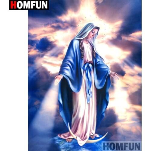 HOMFUN Full Square/Round Drill 5D DIY Diamond Painting "Religious woman" Embroidery Cross Stitch 3D Home Decor Gift A11031