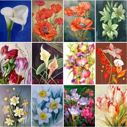 Flower 5D Diy Diamond Painting Poppy Pictures By Rhinestones Mosaic Religion Icon Full Square Kit Diamond Embroidery Mosaic Art