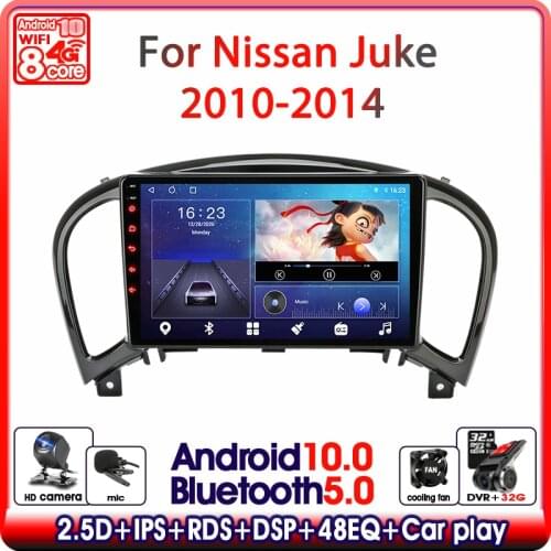 9" Android 10 Car Radio For Nissan Juke YF15 2010 2011 2012 2013 2014 Multimedia Video Player Navigation GPS 2 Din DVD Head Unit