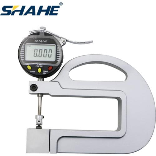 SHAHE 0.001mm 10mm digital thickness gauge with roller insert metal thickness measurement leather film thickness measurement