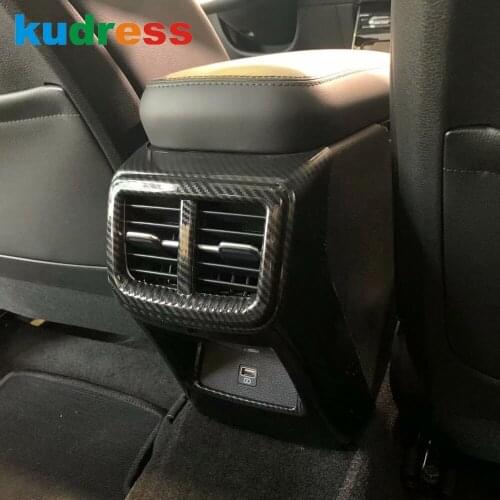 For Kia Optima 2020 2021 Carbon Fiber Car Interior Rear Seat Air Vent Cover Trim AC Outlet Decoration Frame Trims Sticker