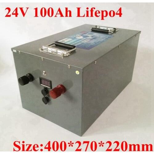 24V 100AH Electric bicycle lifepo4 not Lithium ion Battery 24V Solar Golf Car lipo Battery + 10A charger