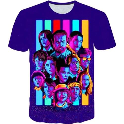 T shirt funny 3D stranger things harajuku T Shirts kid girl Short Sleeve T-Shirt anime summer toddler boy shirts Fashion clothes