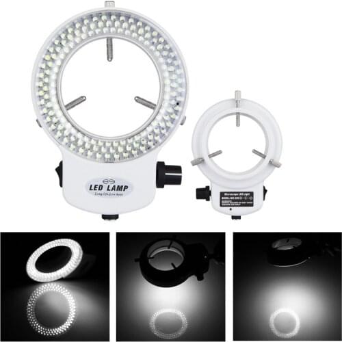 144 LEDs Ring light for mini scope lamp light 6000K 0-100% adjustable White Adapter for Stereo Microscope & Camera