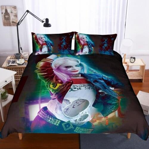 Bedding Set Clown Girl Suicide Team Film Goddess personality European style 2/3pcs soft Duvet Cover Sets Pillowcase