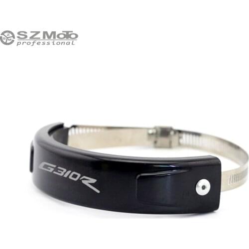For BMW G310R Silencer Round Oval Exhaust Protector Can Cover Motorcycle Scope 100MM-140MM Protect LOGO Black PP+ silicone+ 304