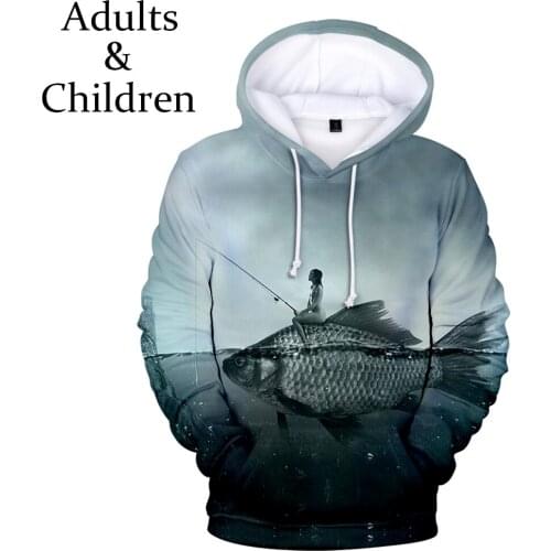 Trendy 3D fish comfortable pullovers male female fashion 3D hoodies children boys girls autumn winter hooded Funny streetwear