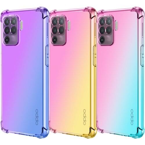 Fashion Colorful Anti-slip TPU Case for OPPO A94 A93 A73 A53 A55 5G A72 A52 Realme C21 C20 C17 7i 8 Pro Reno 5 Back Cover