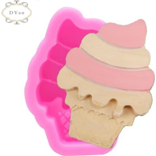 Ice Cream Cone Chocolate Silicone Mold Candy Clay Molds DIY Party Birthday Fondant Cake Decorating Tools Cookie Cupcake Baking
