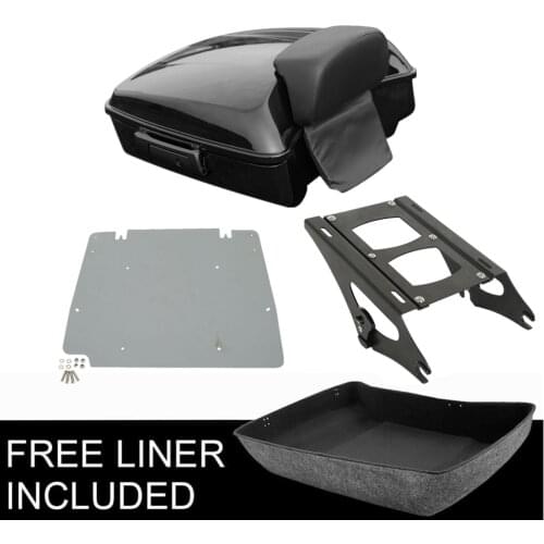 Motorcycle 10.7" Chopped Pack Trunk Backrest Mount Rack For Harley Tour Pak Touring Road King Road Glide Electra Glide 2014-2020