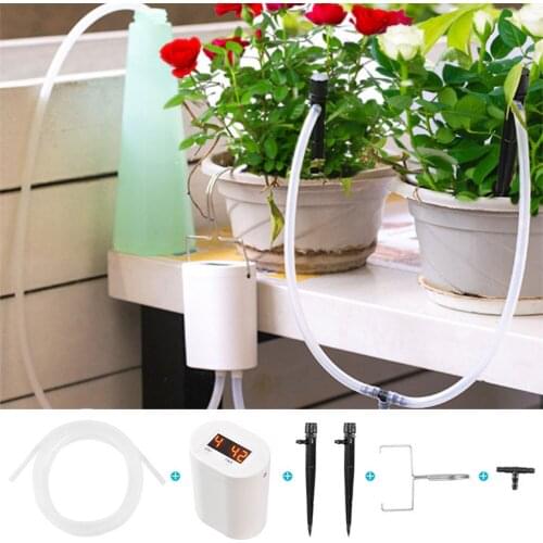 DIY Micro Auto Drip Irrigation Kit Digital Self Watering System Digital Timer for Office Garden Potted Plants Bonsai Accessories