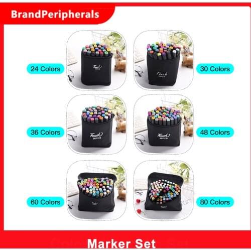 Multiolors Art Markers Set Double Tip Broad Fine Point Marker Pen with Carrying Bag Art Supplies for Drawing Coloring Sketching